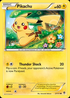 2014 Furious Fists Pikachu #27 card