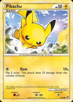 2010 HS—Undaunted Pikachu #61 card