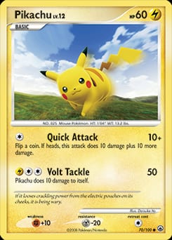 2008 Majestic Dawn Pikachu #70 card