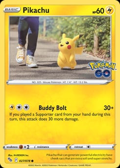 Pokémon GO Pikachu #27 card