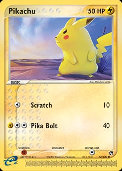 Sandstorm Pikachu #72 card