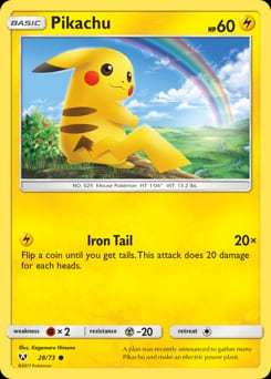 Shining Legends Pikachu #28 card