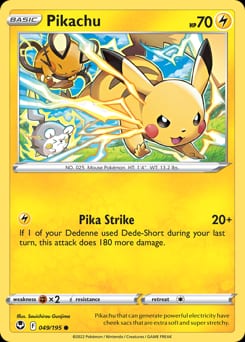 2022 Silver Tempest Pikachu #49 card