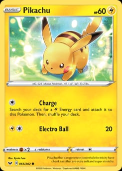 Sword & Shield Pikachu #65 card