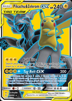 Team Up Pikachu & Zekrom-GX #162 card