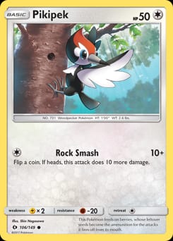 Sun & Moon Pikipek #106 card