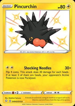 Shining Fates Shiny Vault Pincurchin #SV043 card