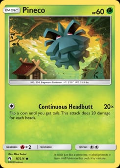 Lost Thunder Pineco #15 card
