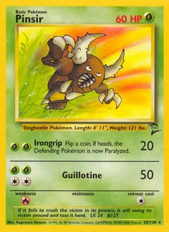 2000 Base Set 2 Pinsir #29 card
