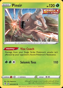 2021 Evolving Skies Pinsir #1 card