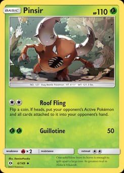 2017 Sun & Moon Pinsir #6 card