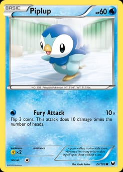 2012 Dark Explorers Piplup #27 card