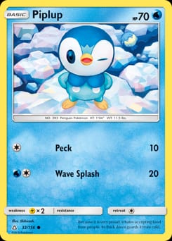 Ultra Prism Piplup #32 card