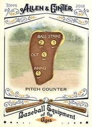 2018 Topps Allen & Ginter Baseball Equipment of the Ages Pitch Counter #BEA-19 card