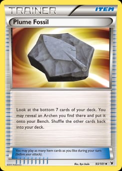 Noble Victories Plume Fossil #93 card