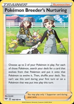 Darkness Ablaze Pokémon Breeder's Nurturing #166 card