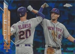 2020 Topps Chrome Update Sapphire Edition Base Set Polar Bear & Squirrel (Pete Alonso / Jeff McNeil) #U-290 card
