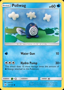2017 Sun & Moon Poliwag #30 card