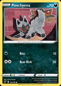 2020 Vivid Voltage Poochyena #103 card