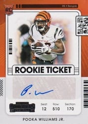 2021 Panini Contenders Base Set Pooka Williams Jr #287 card