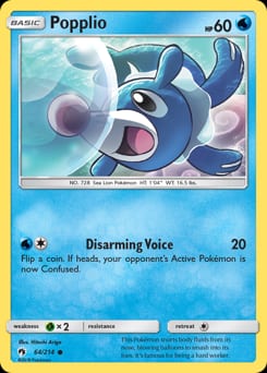 Lost Thunder Popplio #64 card