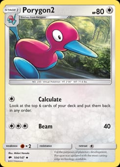 Burning Shadows Porygon2 #104 card