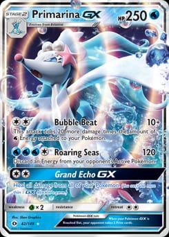 2017 Sun & Moon Primarina-GX #42 card