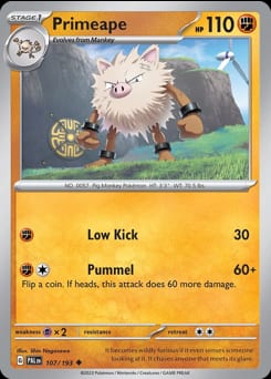 Paldea Evolved Primeape #107 card
