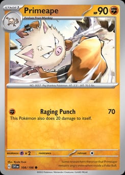 Scarlet & Violet Primeape #108 card