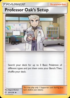 2019 Cosmic Eclipse Professor Oak's Setup #201 card
