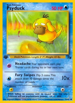 1999 Fossil Psyduck #53 card