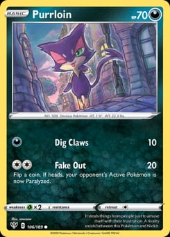 Darkness Ablaze Purrloin #106 card