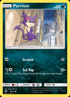 Shining Legends Purrloin #48 card