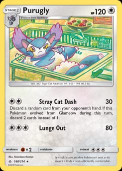 Unbroken Bonds Purugly #160 card
