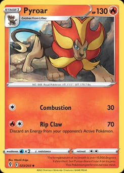 Evolving Skies Pyroar #23 card