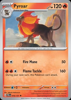 Prismatic Evolutions Pyroar #16 card