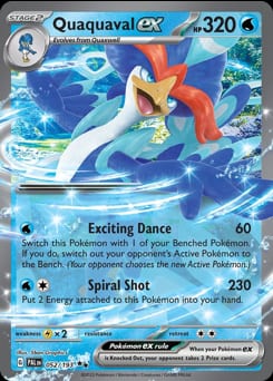 Paldea Evolved Quaquaval ex #52 card