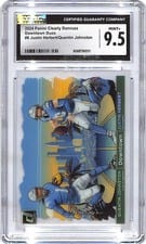 2024 Clearly Donruss Downtown Duos Quentin Johnston / Justin Herbert #6 card
