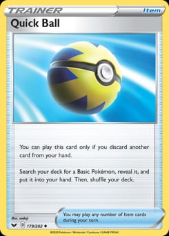 Sword & Shield Quick Ball #179 card