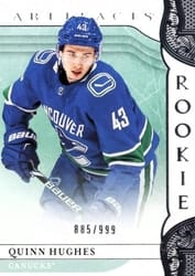 2019-20 Upper Deck Artifacts Base Set Quinn Hughes #180 card