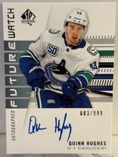 2019 SP Authentic Quinn Hughes #163 card