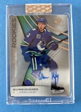 2020-21 Upper Deck Clear Cut Rookie Tribute Autographs Quinn Hughes #RT-QH card