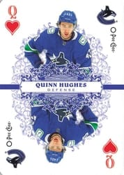 2022-23 O-Pee-Chee Playing Cards Quinn Hughes #Q-HEARTS card