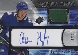 2024-25 SPx 2021-22 Update - SPx Signature Fabrics Quinn Hughes #SF-QH card