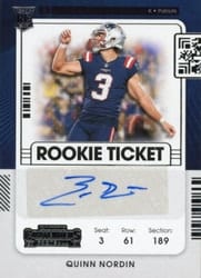 2021 Panini Contenders Base Set Quinn Nordin #282 card