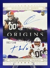 2025 Panini Origins Dual Rookie Autographs Quinshon Judkins/TreVeyon Henderson AUTO #10 card