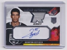 2021-22 SPx Rookie Autograph Jersey Quinton Byfield #QB card