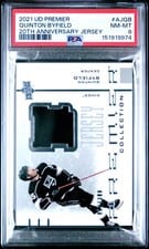 2021-22 Upper Deck Premier 20th Anniversary Jersey Quinton Byfield #AJ-QB card