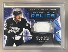 2025-26 Upper Deck Black Diamond Diamond Mine Relics Quinton Byfield #DMR-QB card