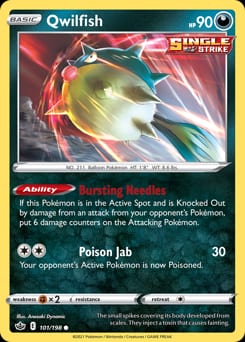 Chilling Reign Qwilfish #101 card
